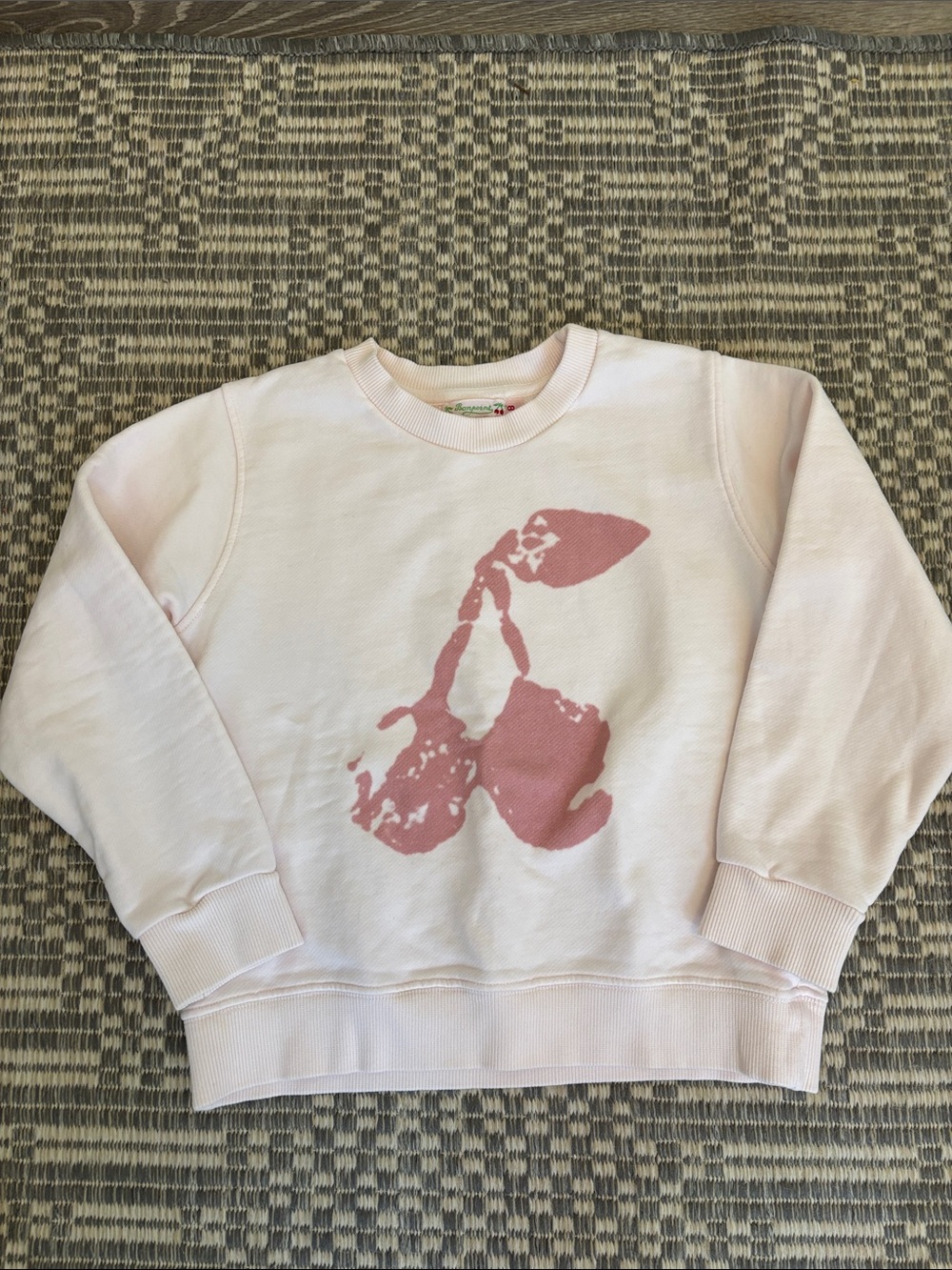 Girls Bonpoint Pink Cherry Graphic Sweatshirt